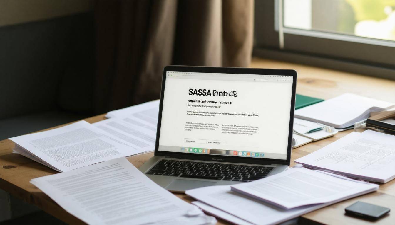 Desk with grant documents