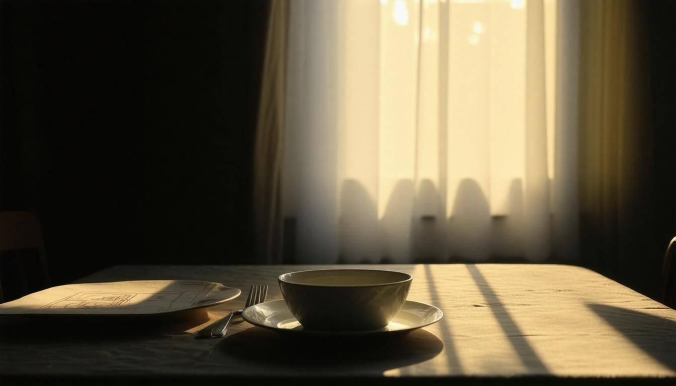 Empty family dining table